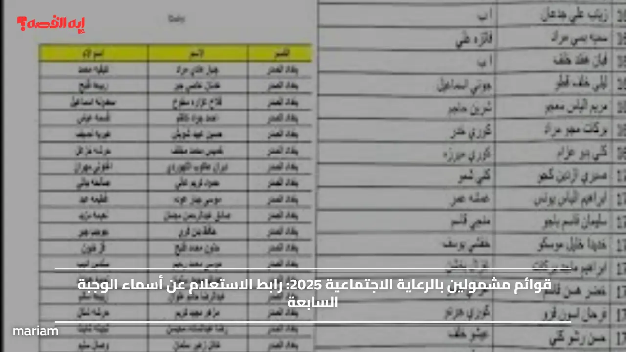 قوائم المشمولين بالرعاية الاجتماعية 2025.. رابط الاستعلام عن أسماء الوجبة السابعة